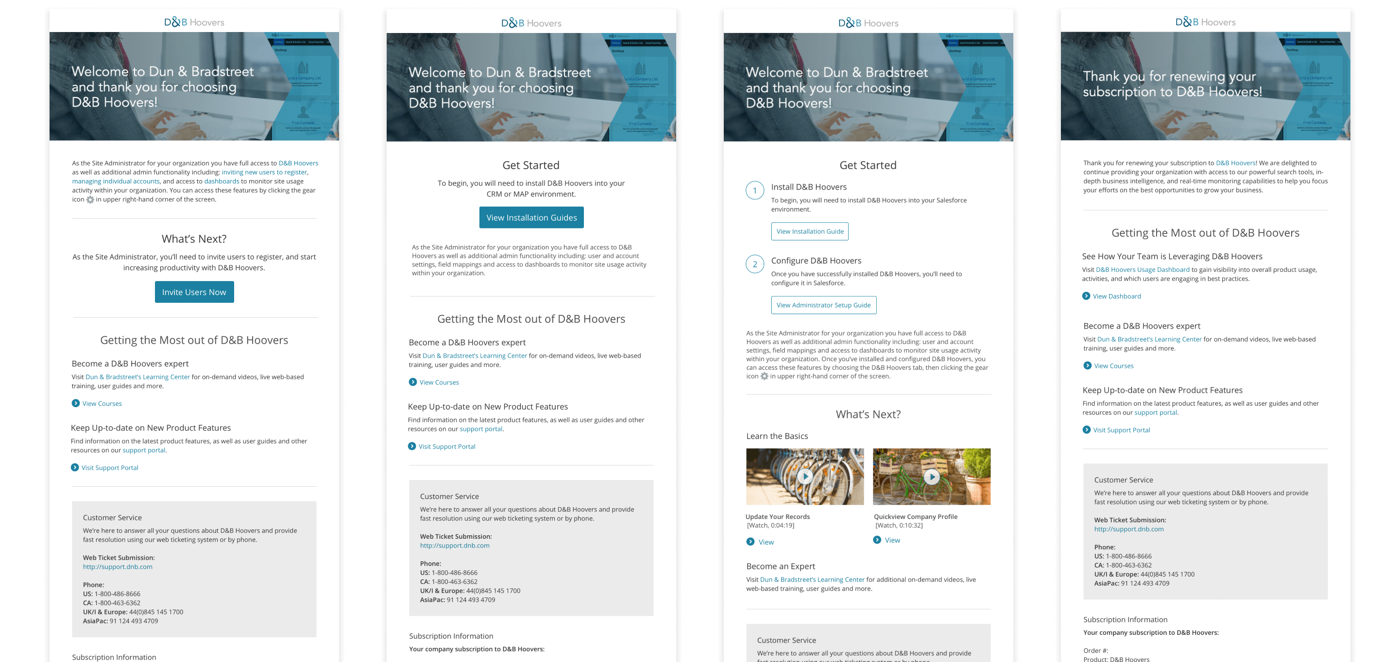 D&B Hoovers Welcome Emails